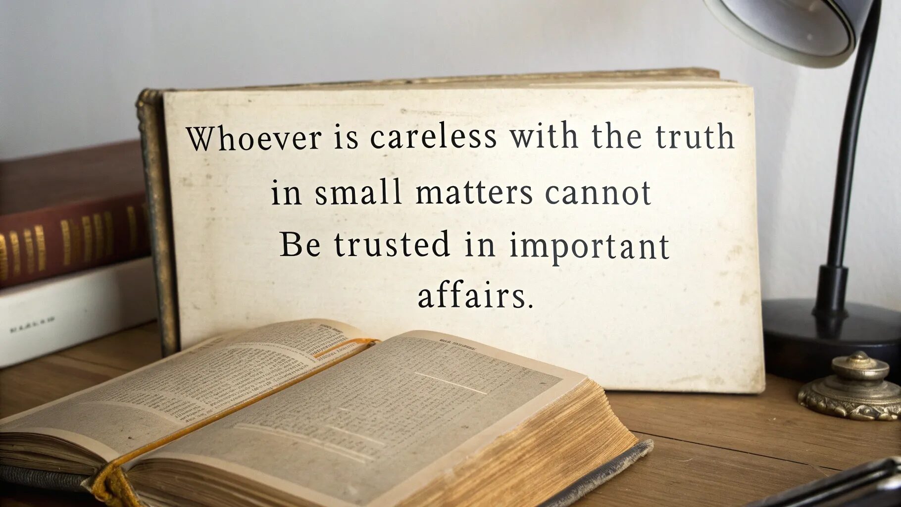 Whoever is careless with the truth in small matters cannot be trusted in important affairs