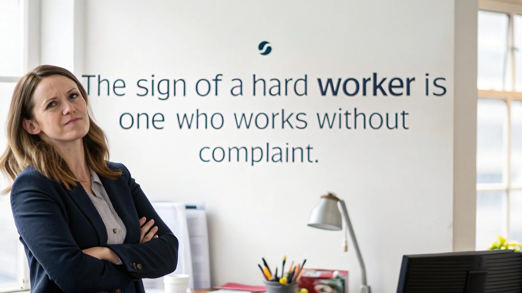 “The sign of a hard worker is one who works without complaint.”