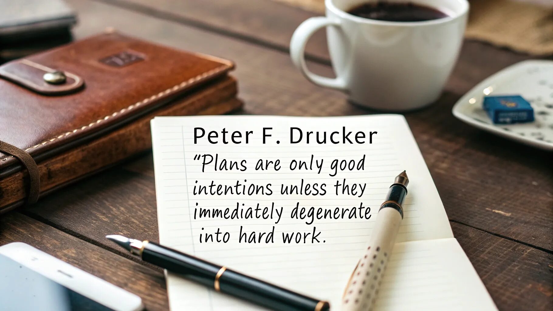 “Plans are only good intentions unless they immediately degenerate into hard work.”