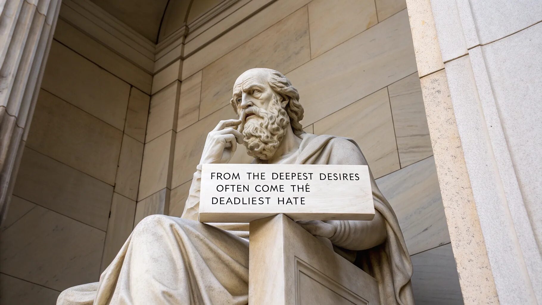 “From the deepest desires often come the deadliest hate.”