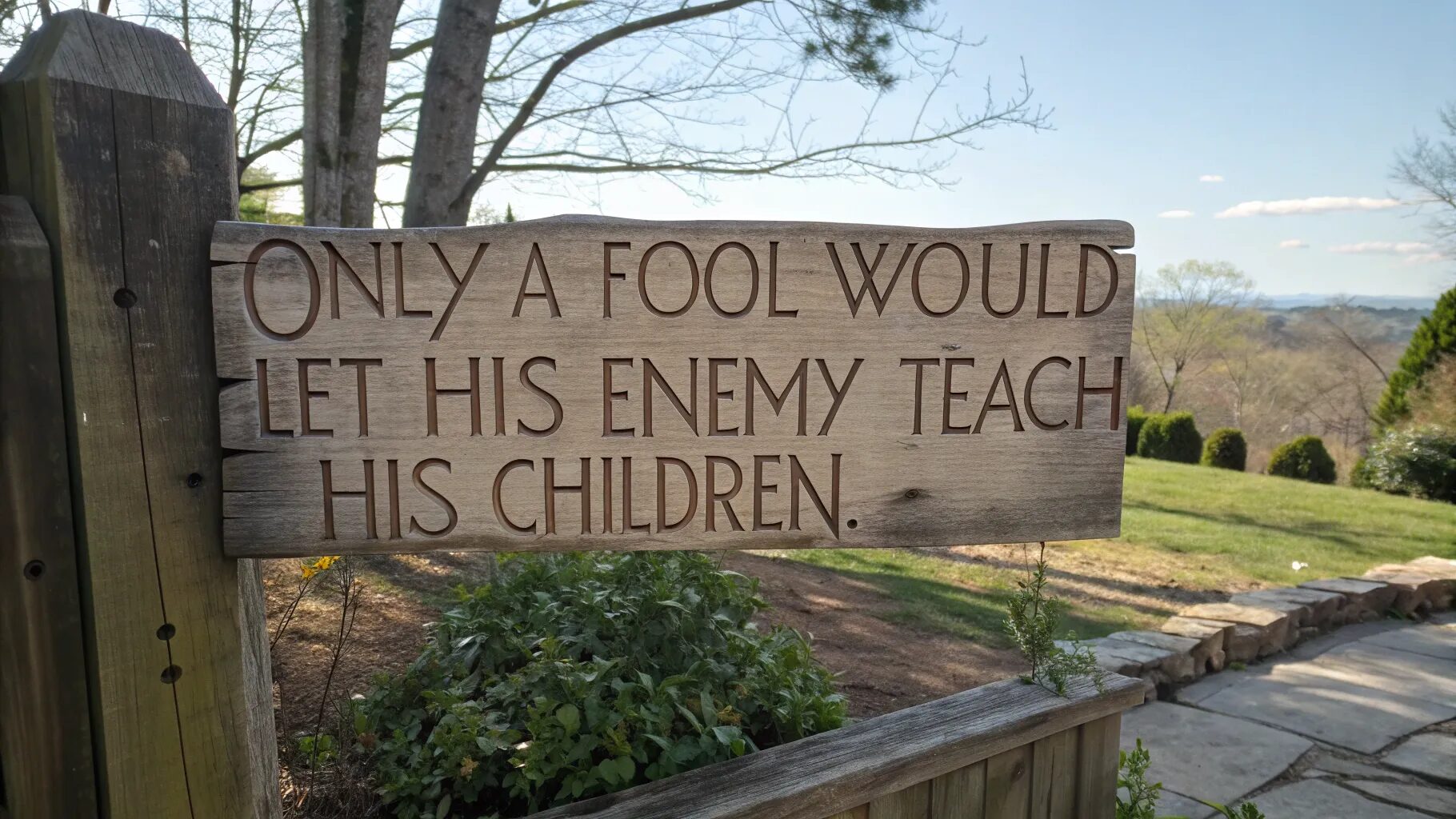 "Only a fool would let his enemy teach his children."