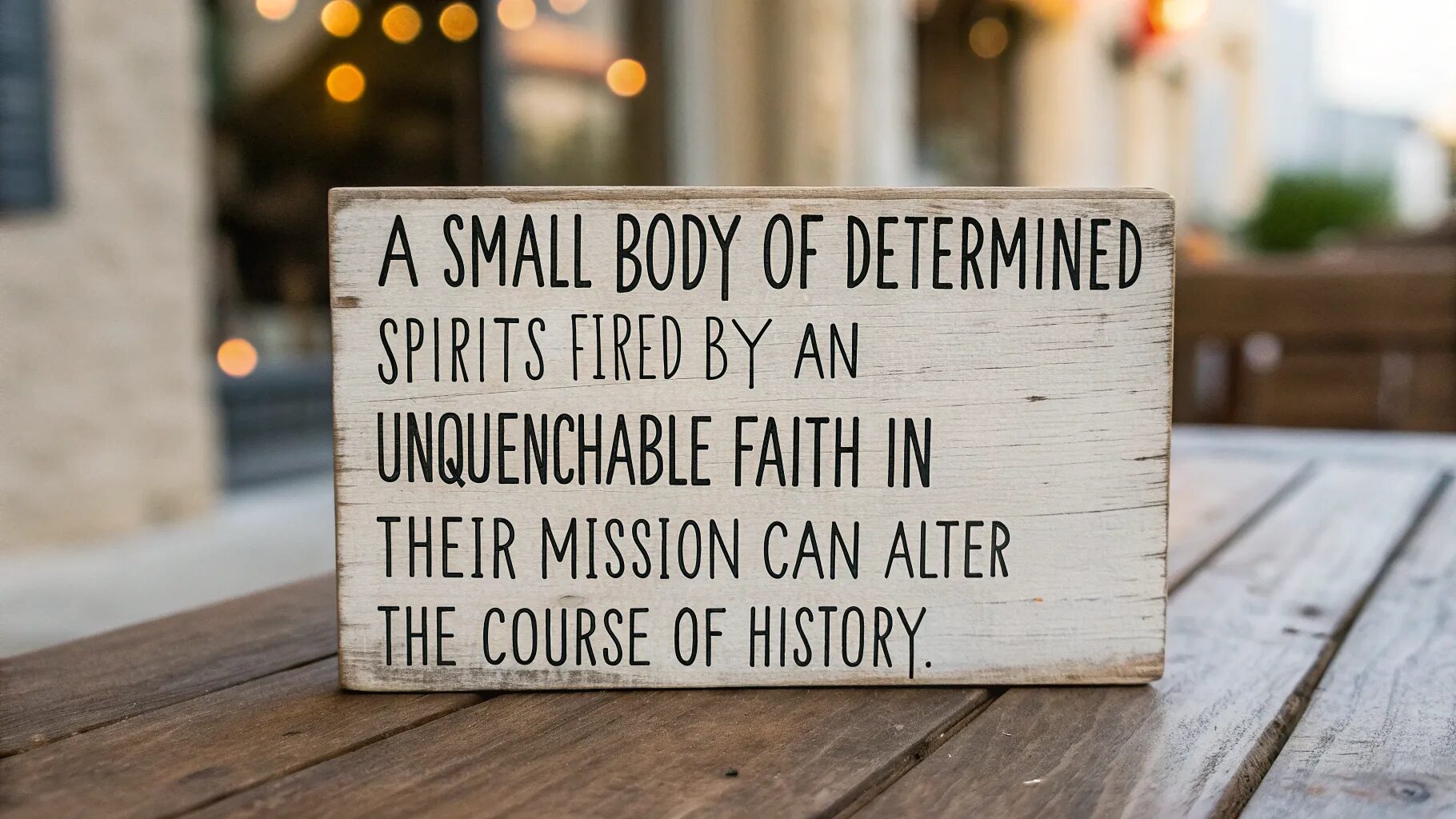"A small body of determined spirits fired by an unquenchable faith in their mission can alter the course of history."