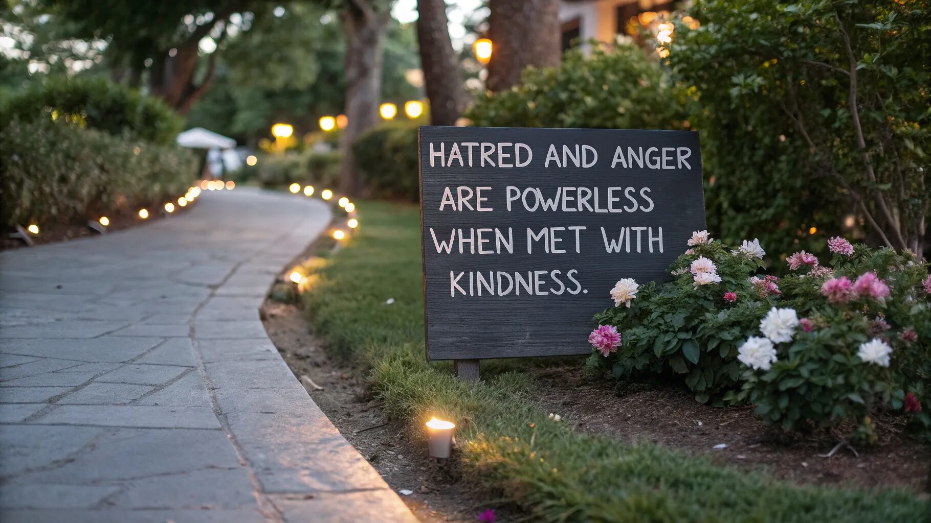"Hatred and anger are powerless when met with kindness."