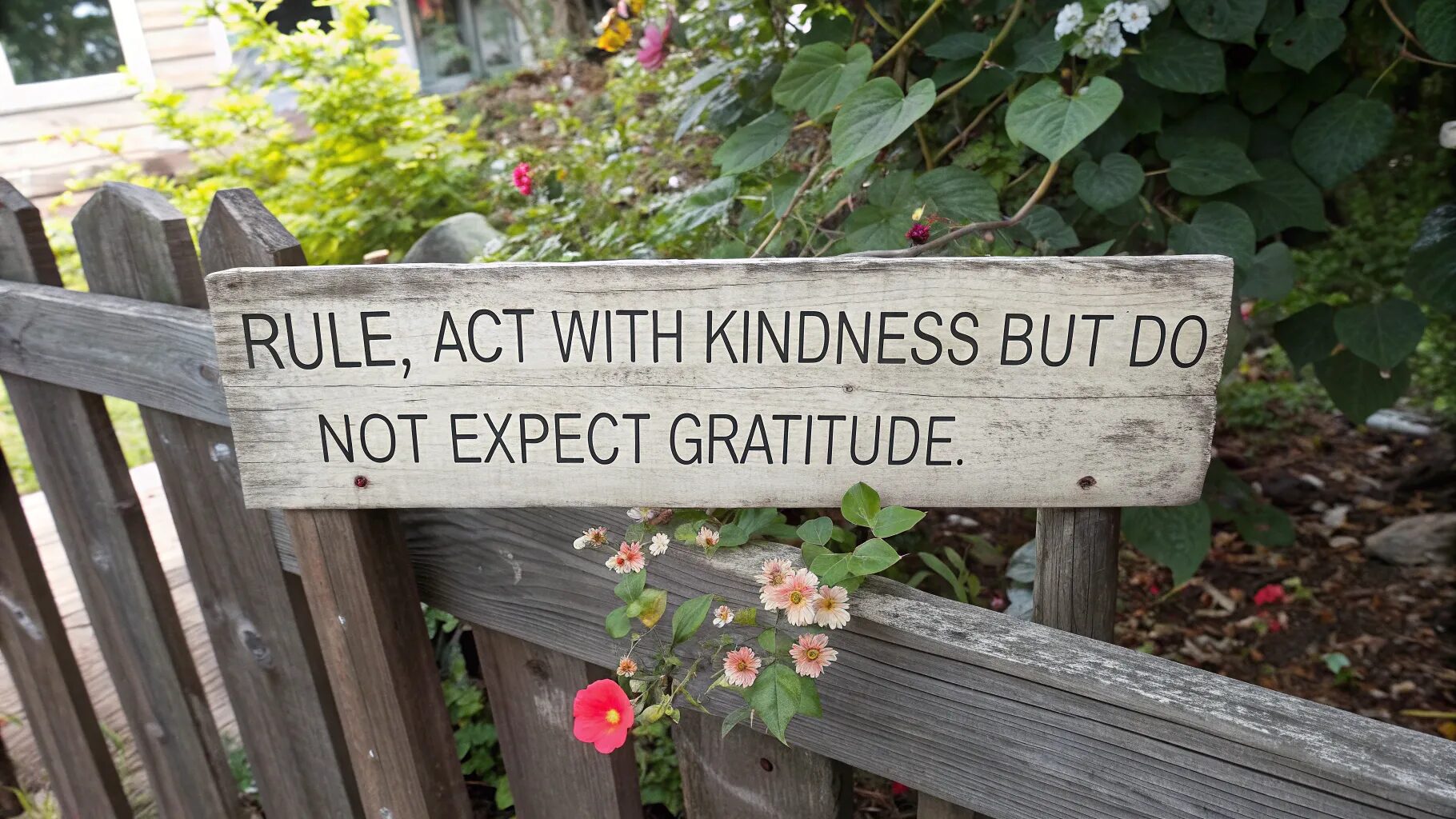 "Rule, act with kindness but do not expect gratitude."