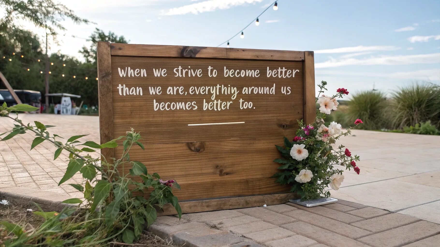 "When we strive to become better than we are, everything around us becomes better too."