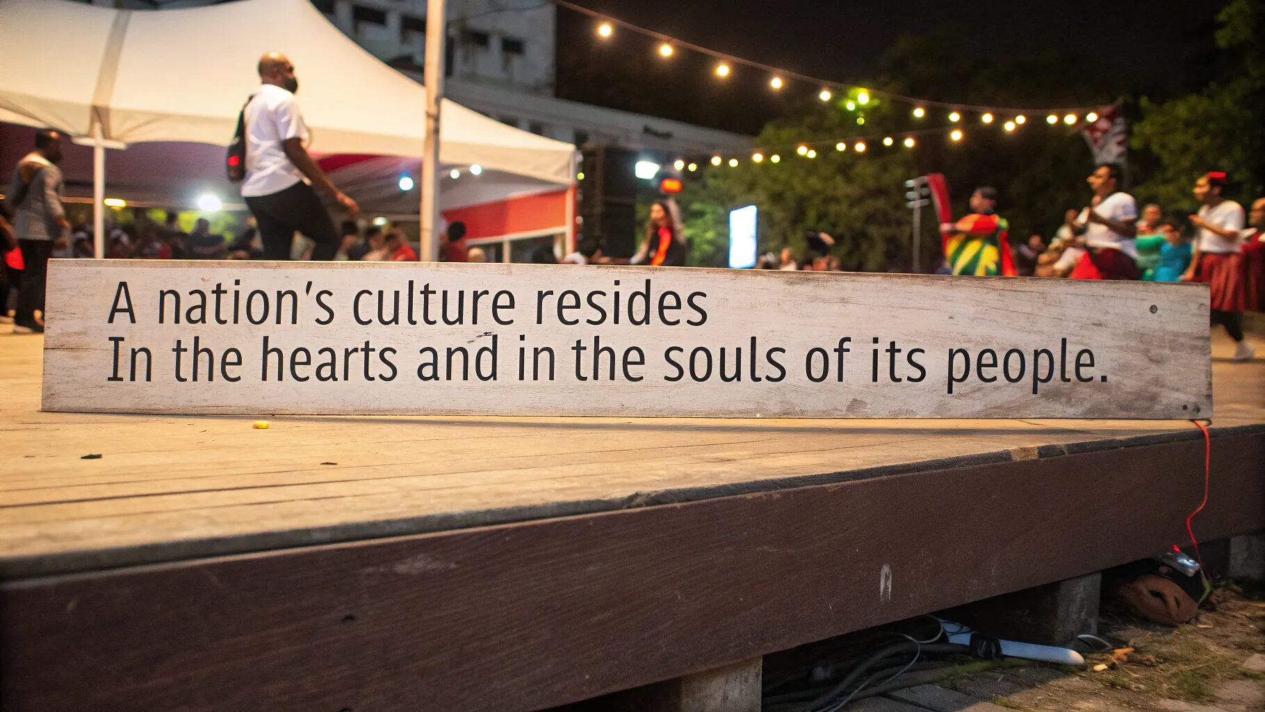 "A nation's culture resides in the hearts and in the souls of its people."