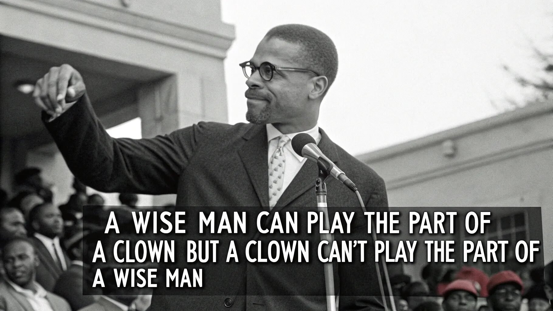 "A wise man can play the part of a clown but a clown can't play the part of a wise man."