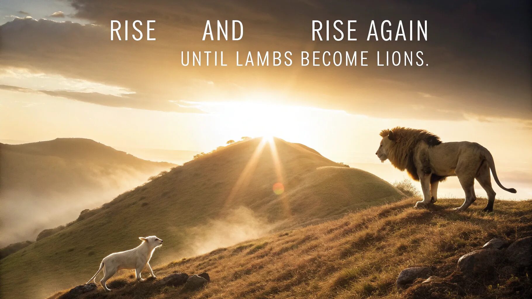 “Rise and rise again until lambs become lions.”  Robin Hood