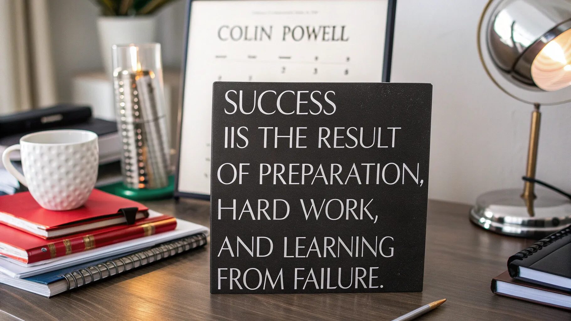 “Success is the result of preparation, hard work, and learning from failure.” — Colin Powell