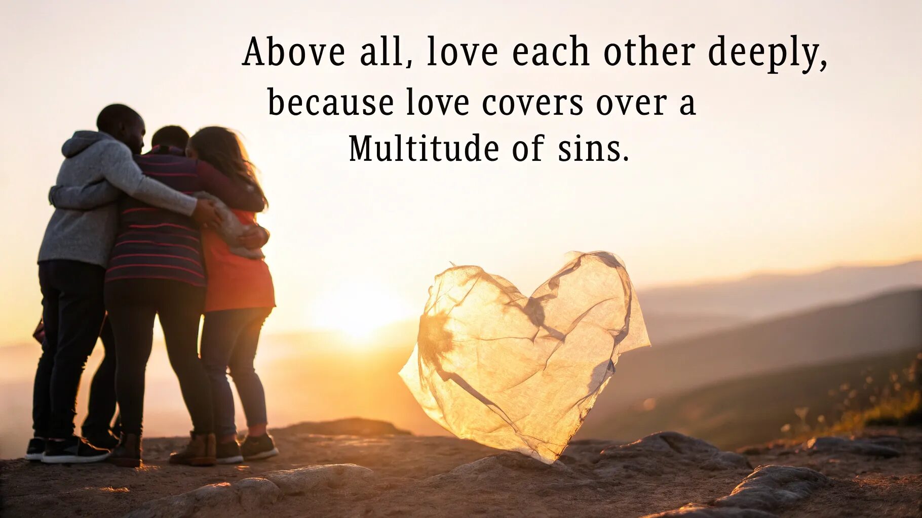 “Above all, love each other deeply, because love covers over a multitude of sins.” (1 Peter 4:8)