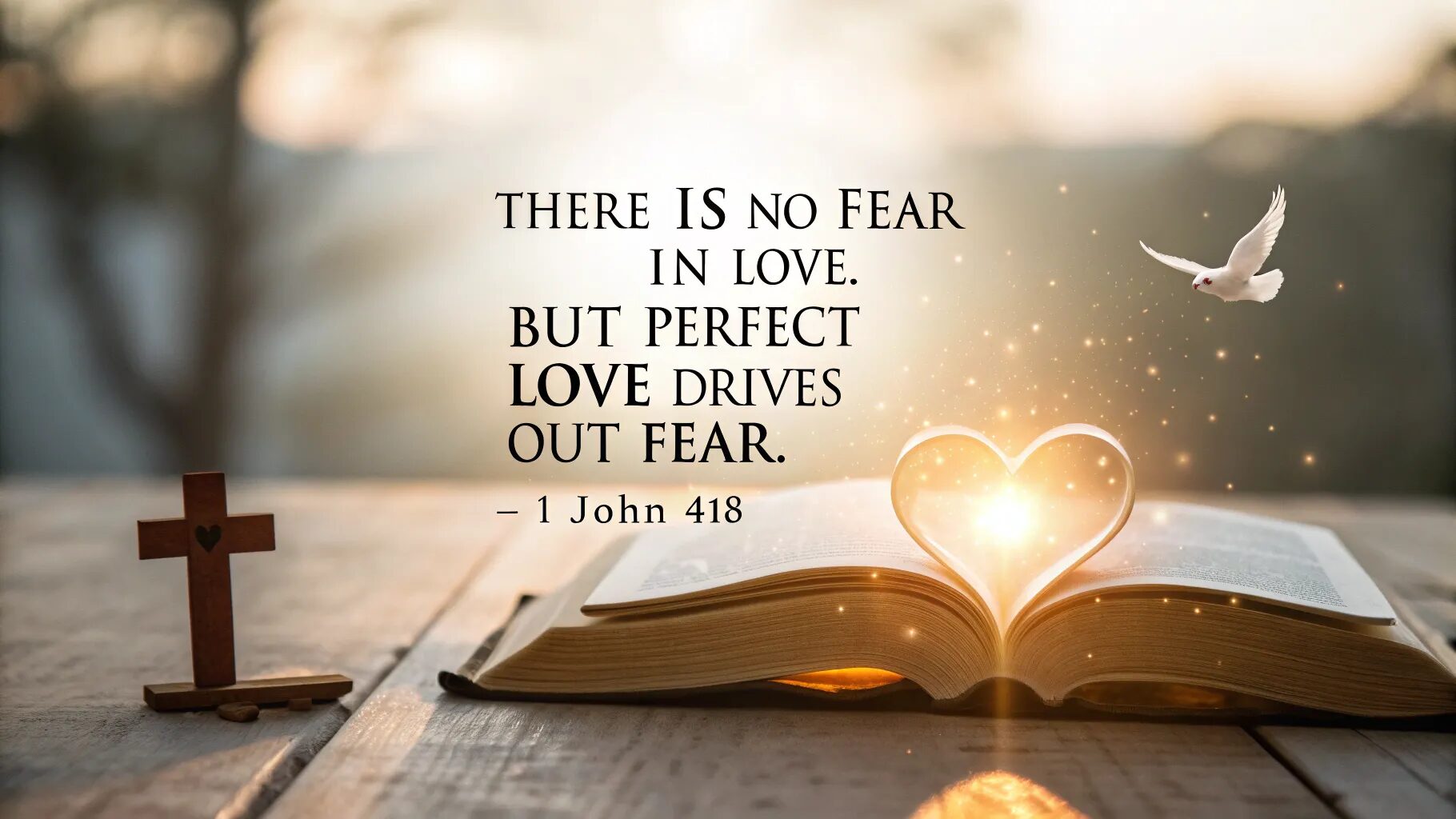“There is no fear in love. But perfect love drives out fear, because fear has to do with punishment. The one who fears is not made perfect in love.” (1 John 4:18)