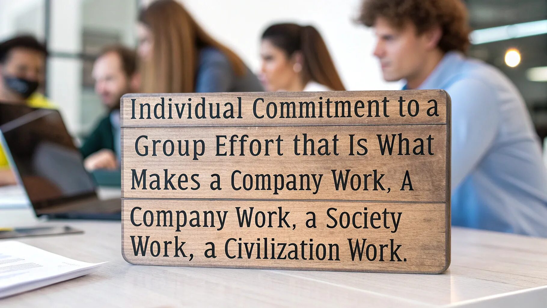 "Individual commitment to a group effort—that is what makes a team work, a company work, a society work, a civilization work." – Vince Lombardi