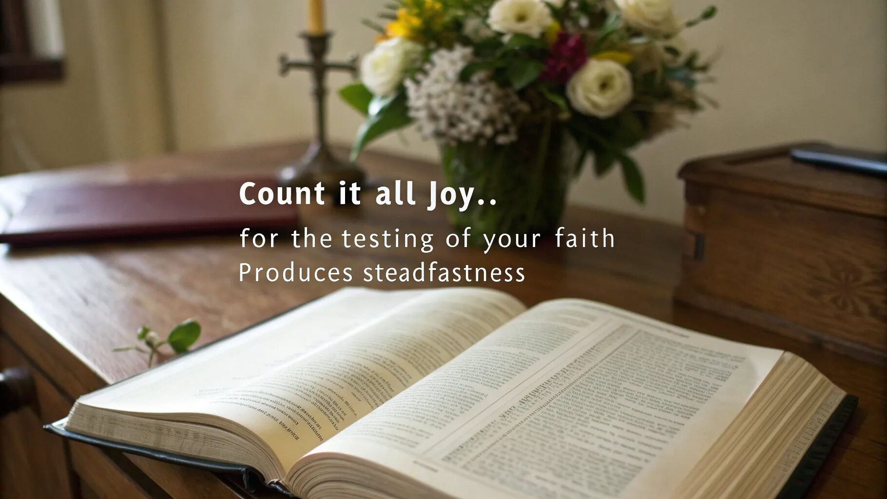 “Count it all joy… for the testing of your faith produces steadfastness.” — James 1:2–3